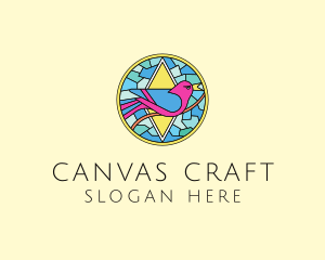 Colorful Bird Stained Glass logo design