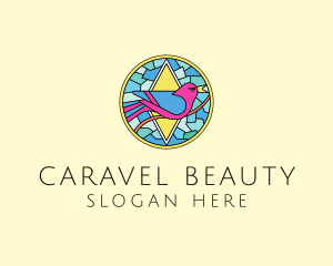 Colorful Bird Stained Glass logo design