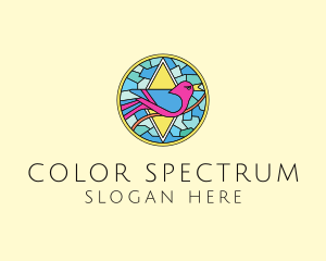 Colorful Bird Stained Glass logo design