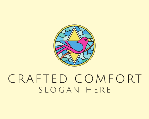 Colorful Bird Stained Glass logo design