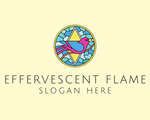 Colorful Bird Stained Glass logo design