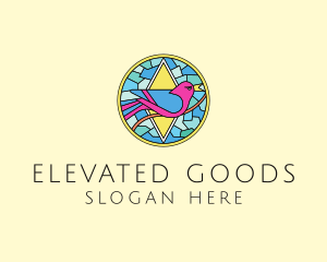 Colorful Bird Stained Glass logo design