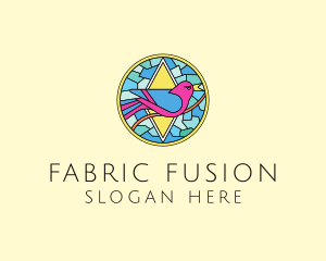 Colorful Bird Stained Glass logo design