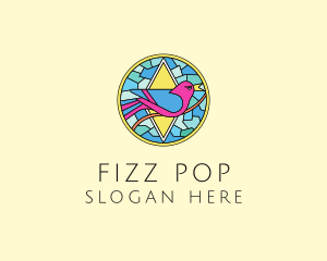 Colorful Bird Stained Glass logo design