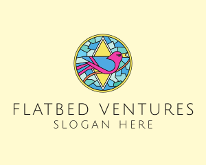 Colorful Bird Stained Glass logo design