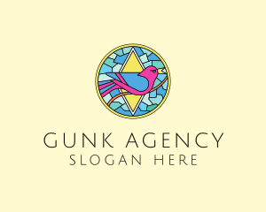 Colorful Bird Stained Glass logo design