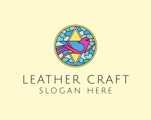 Colorful Bird Stained Glass logo design