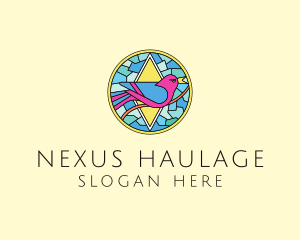 Colorful Bird Stained Glass logo design