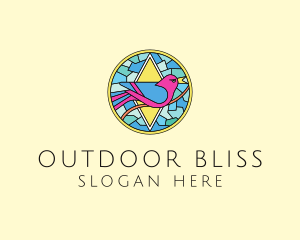 Colorful Bird Stained Glass logo design