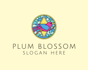 Colorful Bird Stained Glass logo design