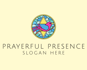 Colorful Bird Stained Glass logo design