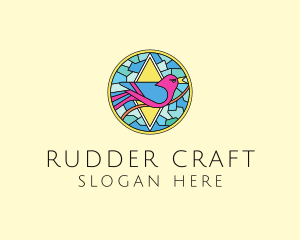 Colorful Bird Stained Glass logo design