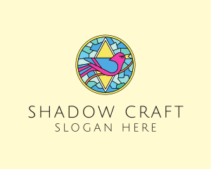 Colorful Bird Stained Glass logo design