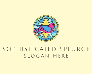 Colorful Bird Stained Glass logo design