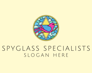 Colorful Bird Stained Glass logo design