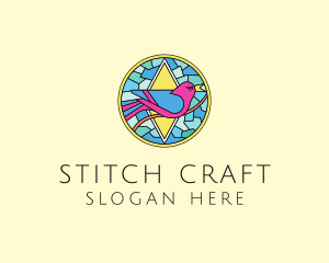 Colorful Bird Stained Glass logo design