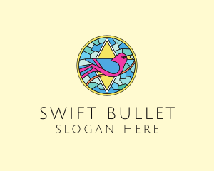 Colorful Bird Stained Glass logo design