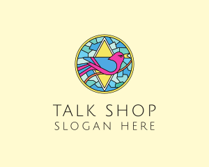 Colorful Bird Stained Glass logo design