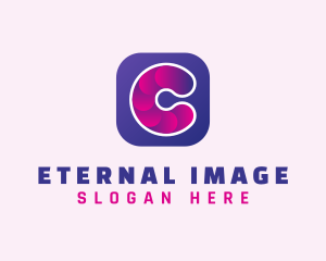 Digital Icon Letter C logo