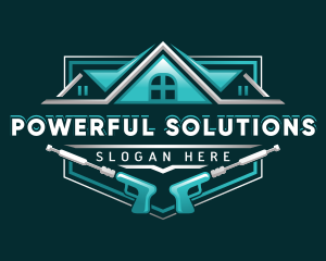 Pressure Washing Roof Cleaner logo design