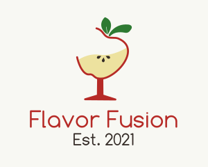 Apple Fruit Cocktail Glass logo design