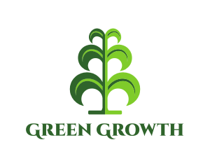 Green Tree Plant logo design