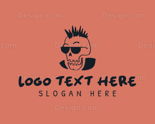 Punk Mohawk Skull Logo