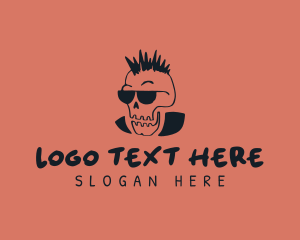 Punk Mohawk Skull logo