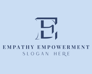 Blue Company Letter E logo design