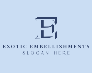 Blue Company Letter E logo design