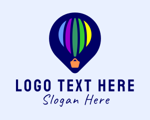 Hot Air Balloon Location Pin Logo