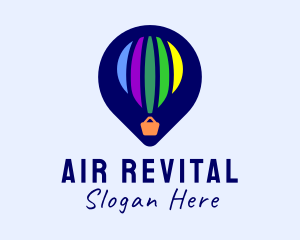 Hot Air Balloon Location Pin logo design