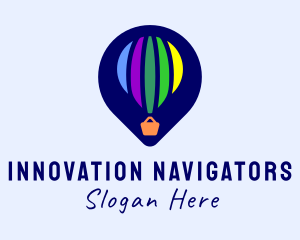 Hot Air Balloon Location Pin logo design