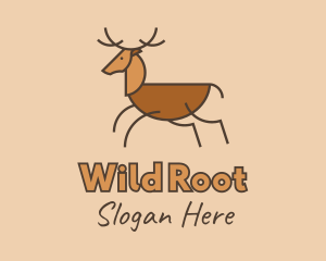 Wild Brown Deer  logo design