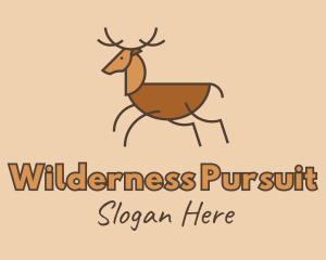 Wild Brown Deer  logo design