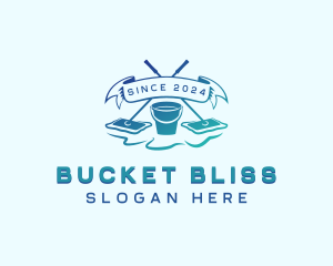 Cleaning Mop Bucket logo design