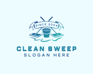 Cleaning Mop Bucket logo design