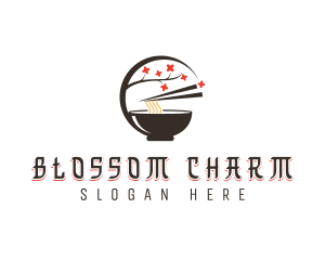 Ramen Cherry Blossom logo design