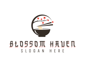 Ramen Cherry Blossom logo design