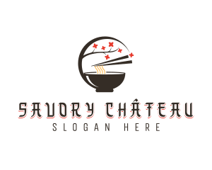 Ramen Cherry Blossom logo design