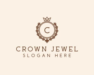 Wreath Royal Crown logo design