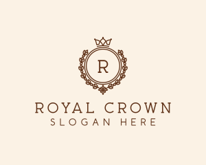 Wreath Royal Crown logo design