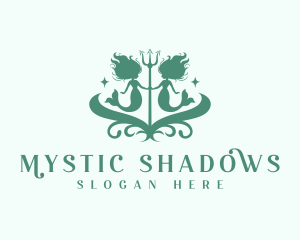 Mystical Mermaid Trident logo design