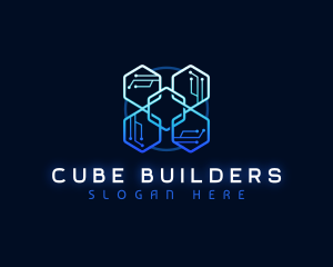 Tech Link Cube logo design