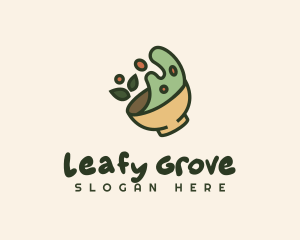 Green Leaf Salad Bowl logo design