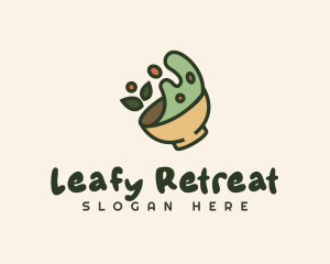 Green Leaf Salad Bowl logo design