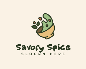 Green Leaf Salad Bowl logo design