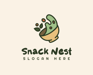 Green Leaf Salad Bowl logo design