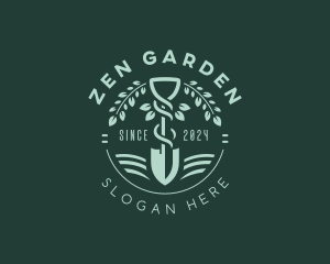 Floral Gardening Shovel logo design