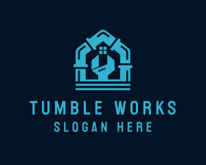 Plumbing Pipe Wrench logo design